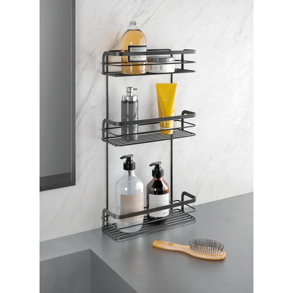 Origin fekete háromszintes fürdőszobai polc - Metaltex-image-1