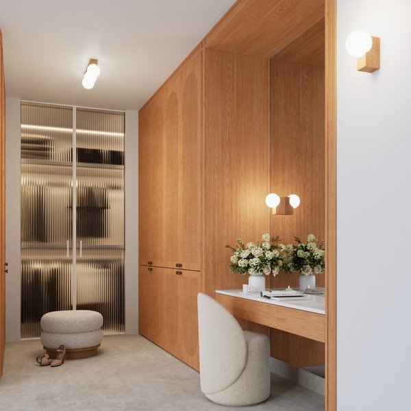 Fehér-natúr színű mennyezeti lámpa üveg búrával ø 12 cm Solum – Sollux-image-2