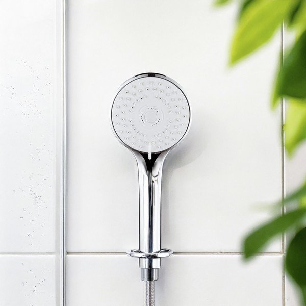 Ezüstszínű műanyag zuhanyfej ø 9,5 cm Uno – Allstar-image-1