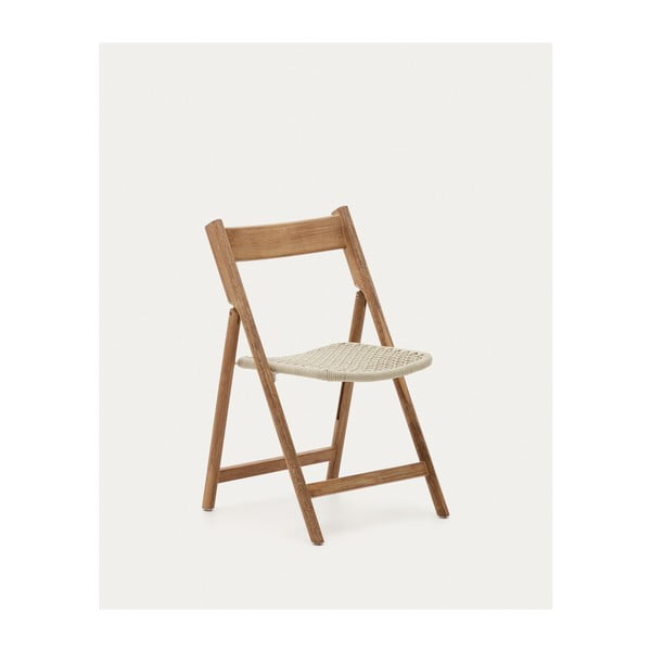 Fehér-natúr színű tömörfa kerti szék Dandara – Kave Home