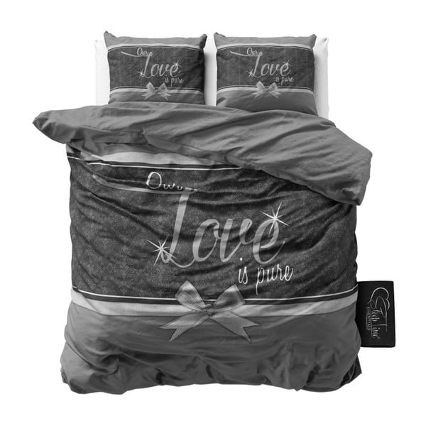 Pure Love szürke pamut ágyneműhuzat garnitúra, 200 x 200 cm - Sleeptime