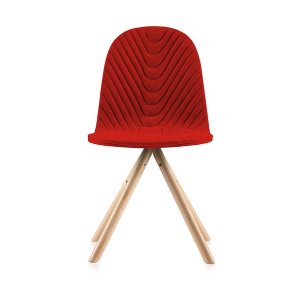 Mannequin Wave piros szék natúr lábakkal - Iker