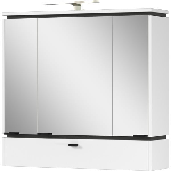 Fehér tükrös fürdőszoba szekrény világítással  79x80 cm Modesto – Germania-image-1