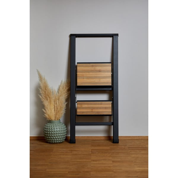 Stepladder II. fekete alumínium csúszásmentes összecsukható létra - Wenko-image-3