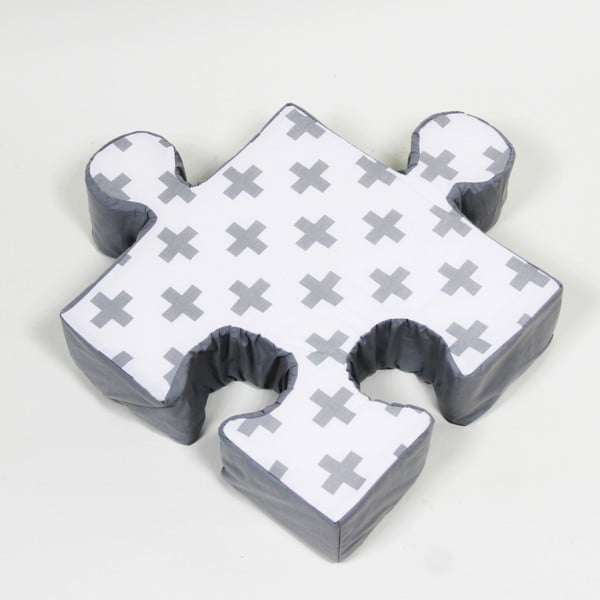 Puzzle Cross szürke kispárna - K-ID