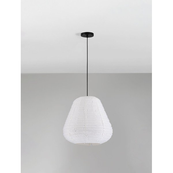 Fehér len függőlámpa ø 50 cm Linnet – Nova Luce-image-4