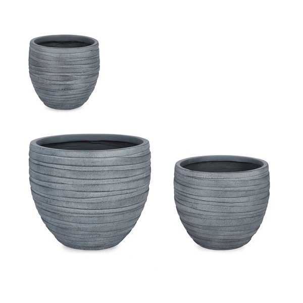 Virágcserép készlet 3 db-os ø 46 cm Strips – Bizzotto-image-1