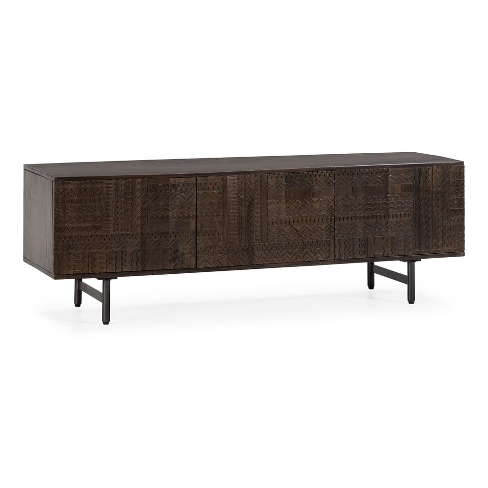 Sötétbarna mangófa TV-állvány 145x48x40 cm Kalai  MOME