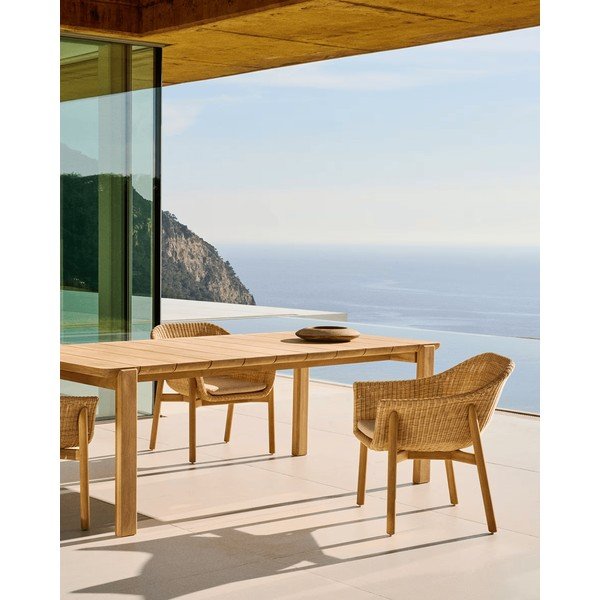 Teakfa kerti étkezőasztal 102x220 cm Icaro – Kave Home-image-1