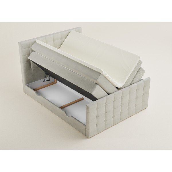 Krémszínű ágyneműtartós boxspring ágy 160x200 cm Tasca – Maison de Rêve-image-3