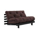 Sötétbarna kinyitható kanapé 140 cm Roots Black Night – Karup Design