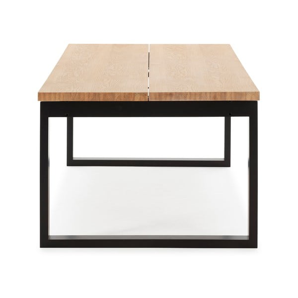 Étkezőasztal tölgyfa dekoros asztallappal 100x220 cm Rina – Marckeric-image-3