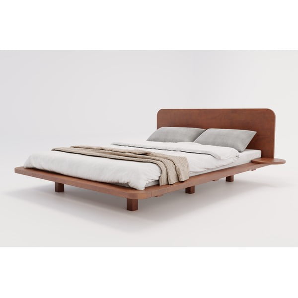 Barna bükkfa franciaágy 200x200 cm Japandic – Skandica-image-2