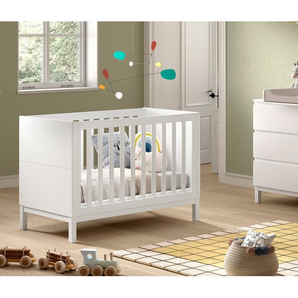 Fehér borovi fenyő babaágy 60x120 cm Eva – Vipack-image-1