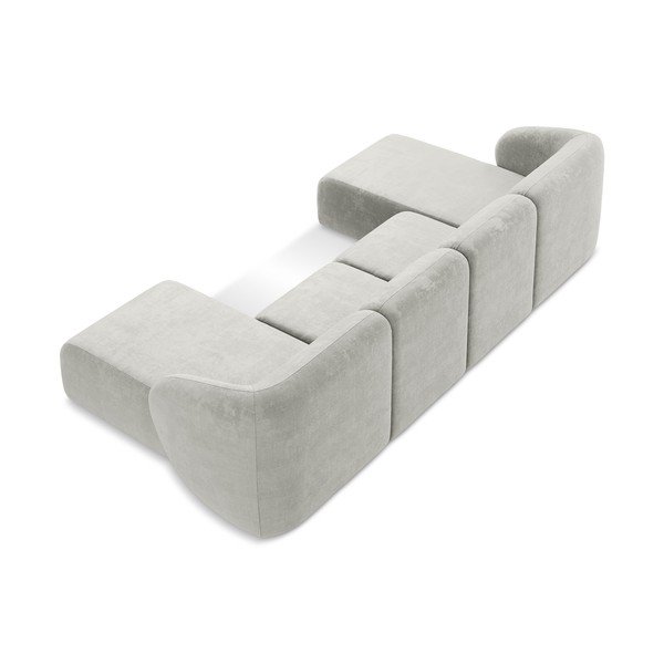 Világosszürke zsenília (U alakú) sarokkanapé Lani – Makamii-image-3