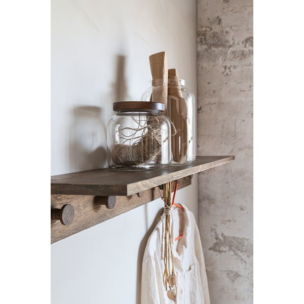 Barna tölgyfa fali fogas polccal 90 cm Showcase – Mette Ditmer Denmark-image-2