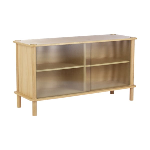 Natúr színű tölgyfa tálalószekrény tolóajtóval 135x73,5x48 cm Italic – UMAGE-image-1