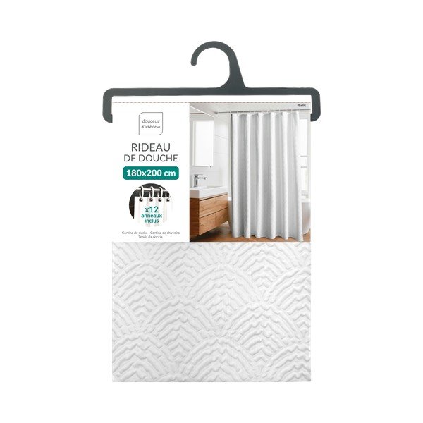 Fehér mikroszálas függöny 180x200 cm Baltic – douceur d'intérieur-image-1