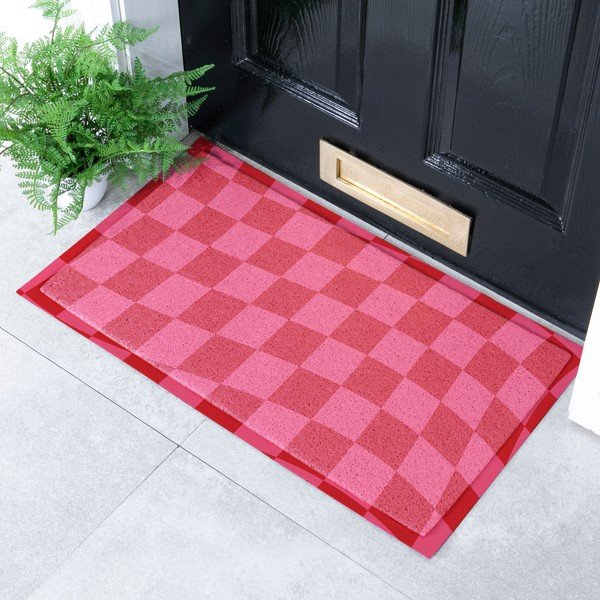 Újrahasznosított műanyag lábtörlő 40x70 cm Wavy Checkerboard  – Artsy Doormats-image-1