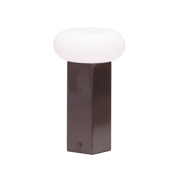Barna fém LED dimmelhető asztali lámpa üveg búrával (magasság 20 cm) Low – Hübsch