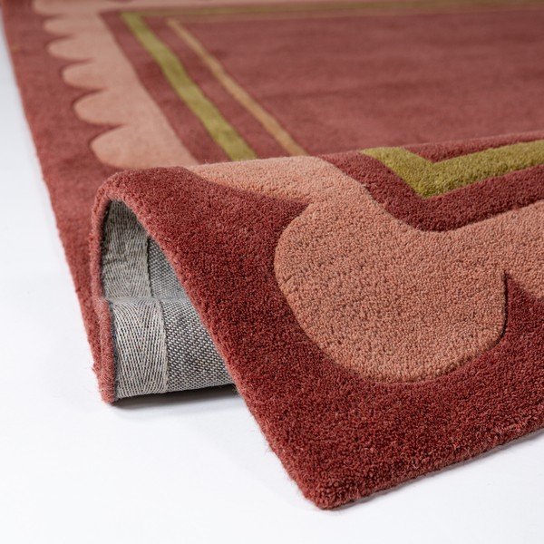 Borvörös kézi szövésű gyapjú szőnyeg 160x230 cm Lois – Flair Rugs-image-3