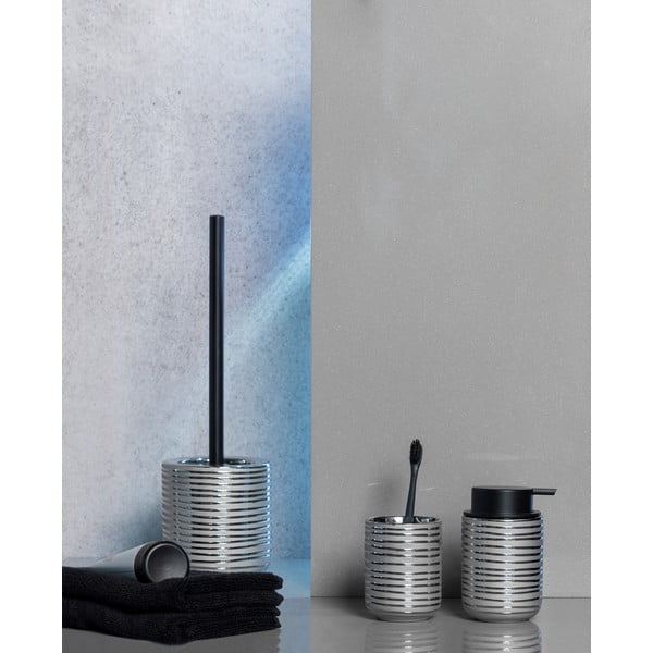 Ezüstszínű kerámia WC-kefe Vilalba – Wenko-image-2