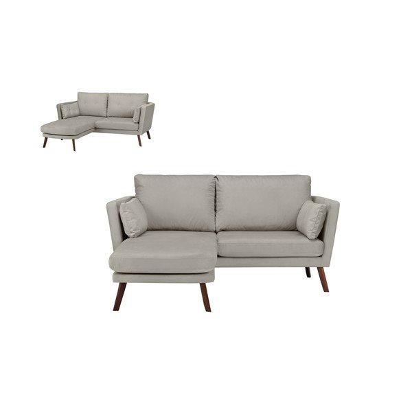 Elena világosbézs háromszemélyes kanapé, fekvőfotellel a bal oldalon - Mazzini Sofas-image-3
