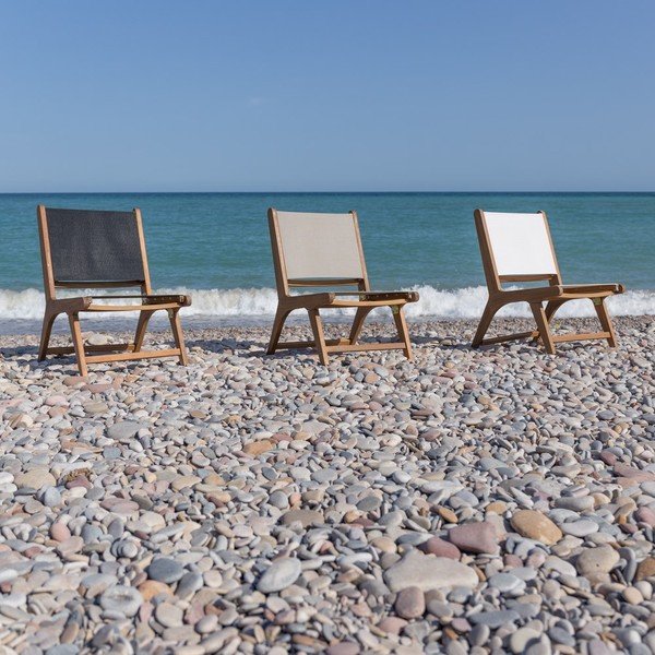 Bézs-natúr színű tömörfa kerti fotel Nina – LDK Garden-image-1