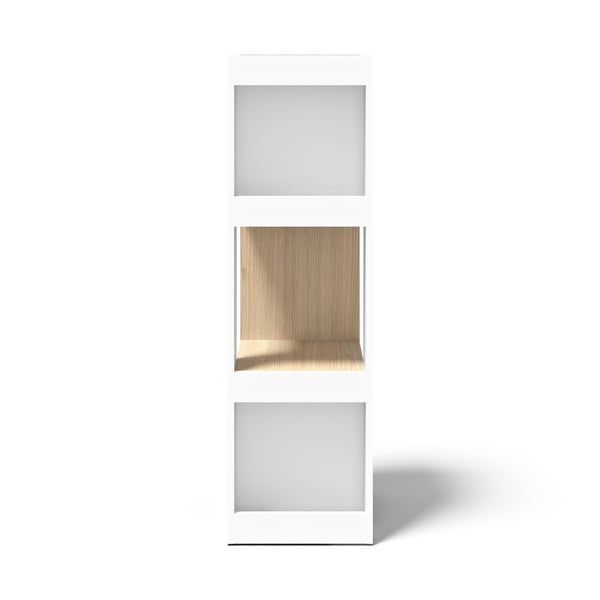 Fehér könyvespolc tölgyfa dekorral 40x114 cm Ella - TemaHome-image-2