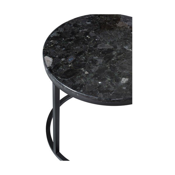 Crystal fekete gránitasztal fekete talppal, ⌀ 50 cm - RGE-image-2