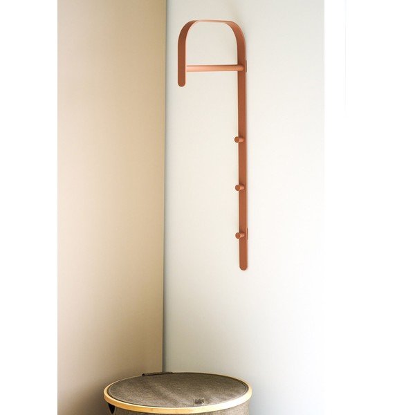 Konyakbarna fém fali ruhatartó állvány 30x80x3 cm Gresto – House Nordic-image-1