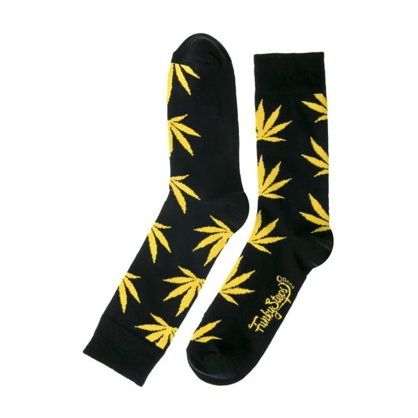 Mary fekete-sárga zokni, mérete 39 – 45 - Funky Steps