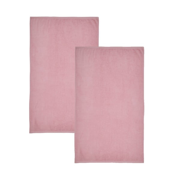 Rózsaszín gyorsan száradó frottír pamut fürdőlepedő szett 2 db-os 90x140 cm Quick Dry – Catherine Lansfield