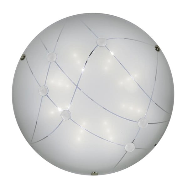 Fehér-zöld LED mennyezeti lámpa üveg búrával ø 30 cm Duca – Candellux Lighting