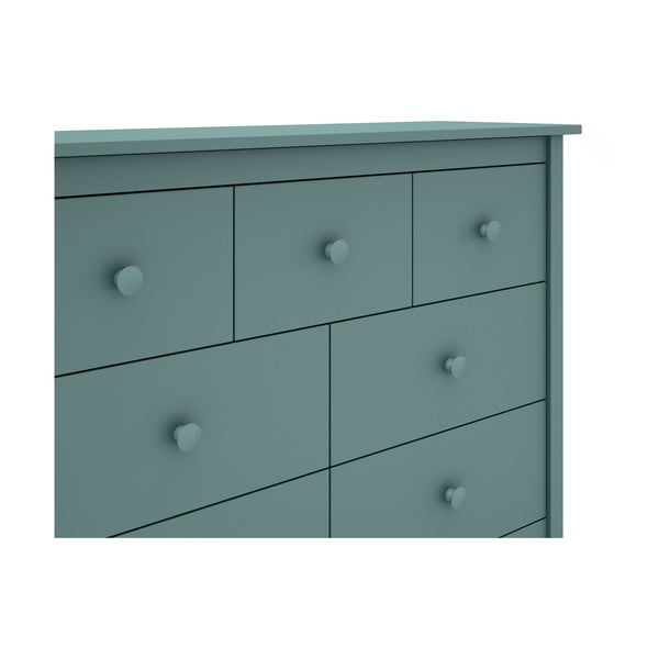 Petróleumkék borovi fenyő alacsony gyerek komód 110x80 cm Max – Marckeric-image-1