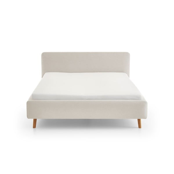 Krémszínű kárpitozott egyszemélyes ágy ágyrács nélkül 120x200 cm Mattis – Meise Möbel-image-3