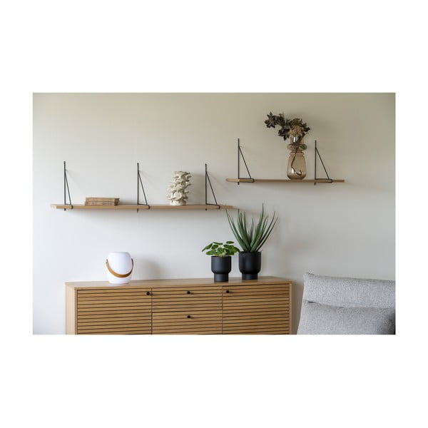 Natúr színű fali polc kőrisfa dekorral 80 cm Chiba – House Nordic-image-2