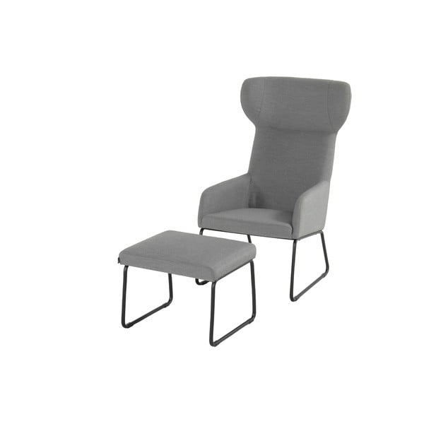 Szürke párnázott kerti fotel lábtartóval Chris – Hartman-image-2