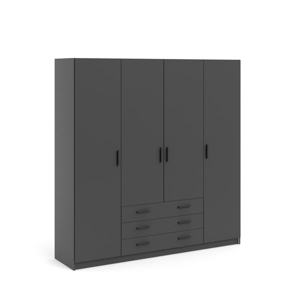Sötétszürke ruhásszekrény 196x200 cm Sprint – Tvilum-image-3
