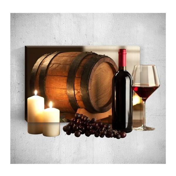 Wine Barrel 3D fali kép, 40 x 60 cm - Mosticx