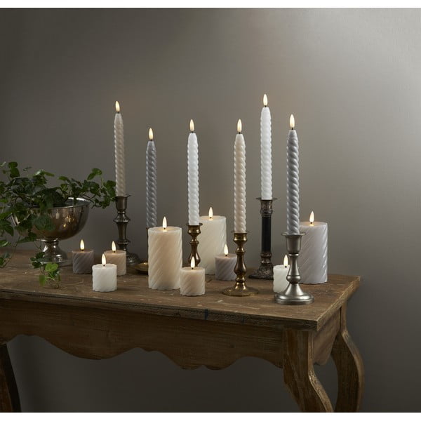 Flamme Swirl Antique 2 db szürke LED viaszgyertya, magasság 7,5 cm - Star Trading-image-4