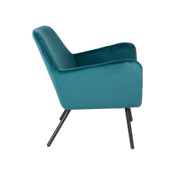 Bon türkizkék bársony fotel - White Label-image-3