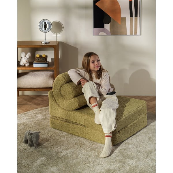 Zöld buklé gyerek fotel Flipster – Wigiwama-image-2