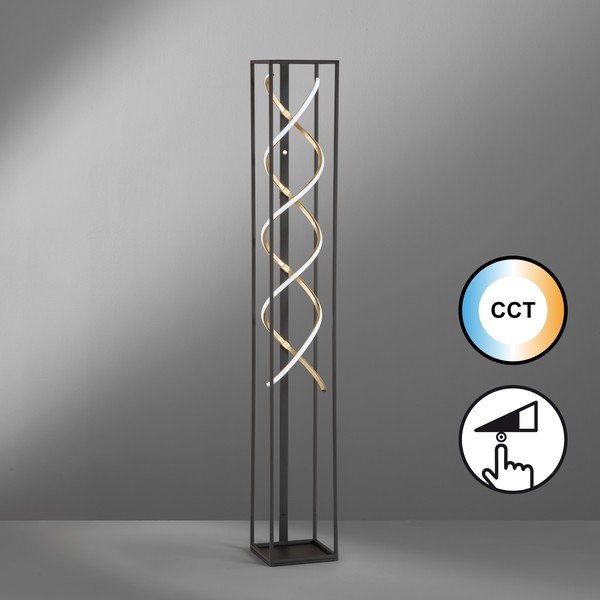 Fekete LED dimmelhető állólámpa (magasság 140 cm) Gil – Fischer & Honsel-image-1