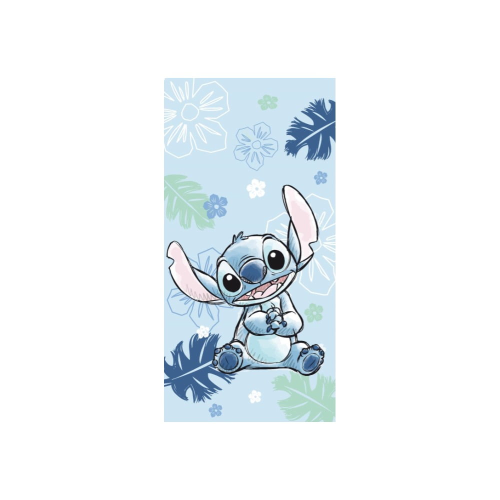 Kék pamut gyerek fürdőlepedő 70x140 cm Lilo and Stitch "Ohana Blue" Jerry Fabrics