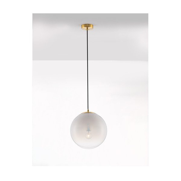 Fehér-aranyszínű üveg függőlámpa ø 30 cm Vita – Nova Luce-image-2