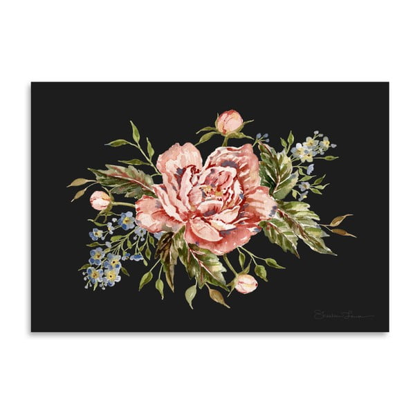 Pink Wild Rose Bouquet by Shealeen Louise 30 x 42 cm-es plakát