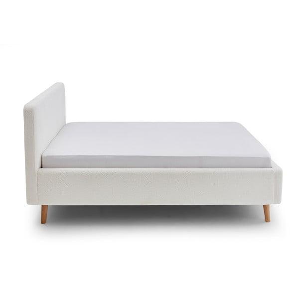 Fehér kárpitozott franciaágy ágyrács nélkül 160x200 cm Mattis – Meise Möbel-image-4