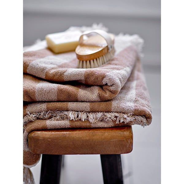 Barna-bézs pamut törölköző 50x100 cm Elaia – Bloomingville-image-1