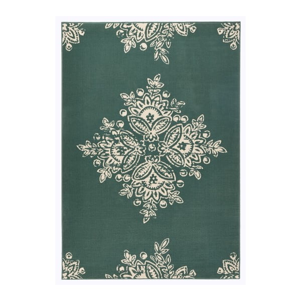 Gloria Blossom zöld-fehér szőnyeg, 80 x 150 cm - Hanse Home